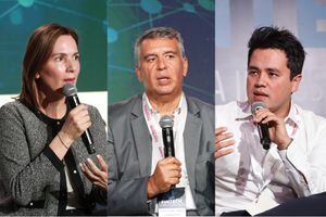 Clariana Carreño, Country Manager Colombia & México de DataCrédito Experian; Gilberto Gómez Granados, gerente general de Garantisa; y Santiago Covelli, CEO de Lulo bank.