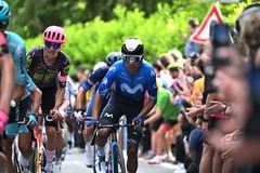 TORINO, ITALY - MAY 04: Nairo Quintana of Colombia and Movistar Team competes during the 107th Giro d'Italia 2024, Stage 1 a 140km stage from Venaria Reale to Torino / #UCIWT / on May 04, 2024 in Torino, Italy. (Photo by Dario Belingheri/Getty Images)