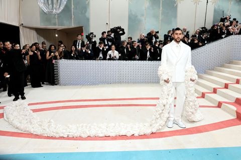 NEW YORK, NEW YORK - MAY 01: Bad Bunny attends The 2023 Met Gala Celebrating "Karl Lagerfeld: A Line Of Beauty" at The Metropolitan Museum of Art on May 01, 2023 in New York City. (Photo by Jamie McCarthy/Getty Images)