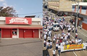 Centenares de comerciantes barranquilleros cerraron sus negocios y salieron a protestar en contra de los altos casos de extorsión.