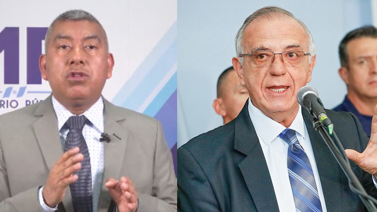 De izquierda a derecha: el fiscal de Guatemala, José Rafael Curruchiche y el ministro Iván Velásquez.