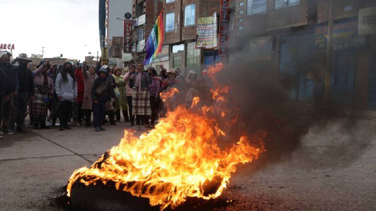 Imagen de Archivo. Una protesta antigubernamental se desarrolló también en Juliaca, Perú.