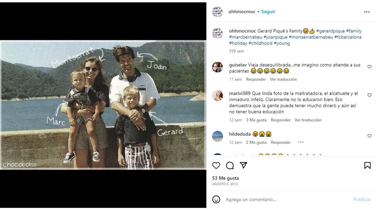 Publicación en Instagram de la familia Piqué Bernabeu.