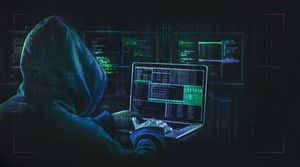 concepto de seguridad de piratas informáticos encapuchados de la web oscura