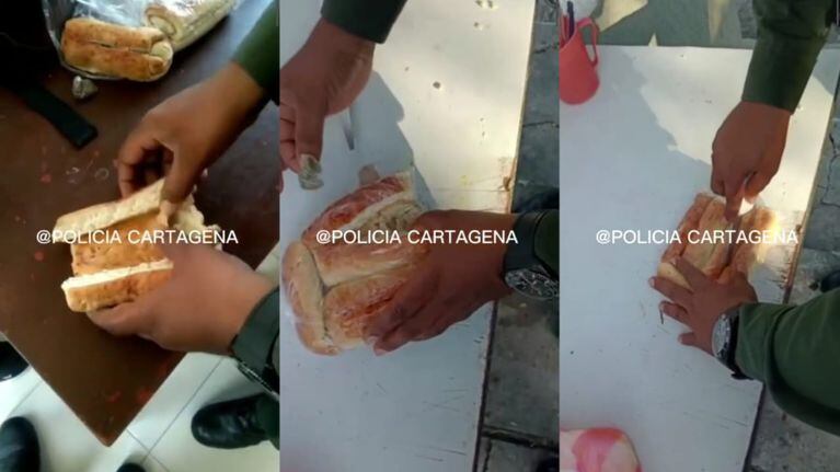 Encuentran Marihuana en bolsa de panes en una estación de Policía en Cartagena.