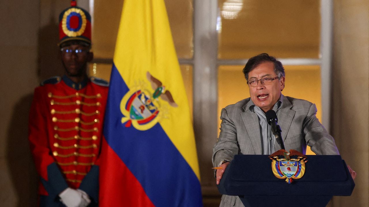 El presidente de Colombia, Gustavo Petro, habla el día de la presentación de la reforma laboral que su gobierno quiere llevar a cabo, en Bogotá, Colombia, el 16 de marzo de 2023.