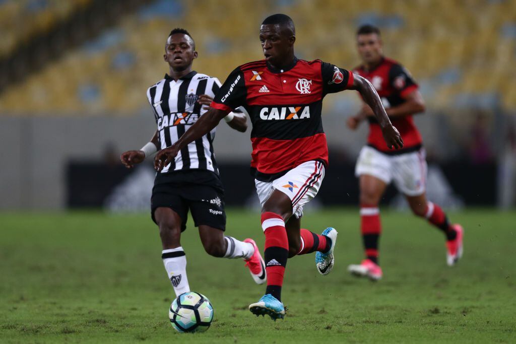 Vinicius Jr. jugando para el Flamengo de Brasil, 2017.