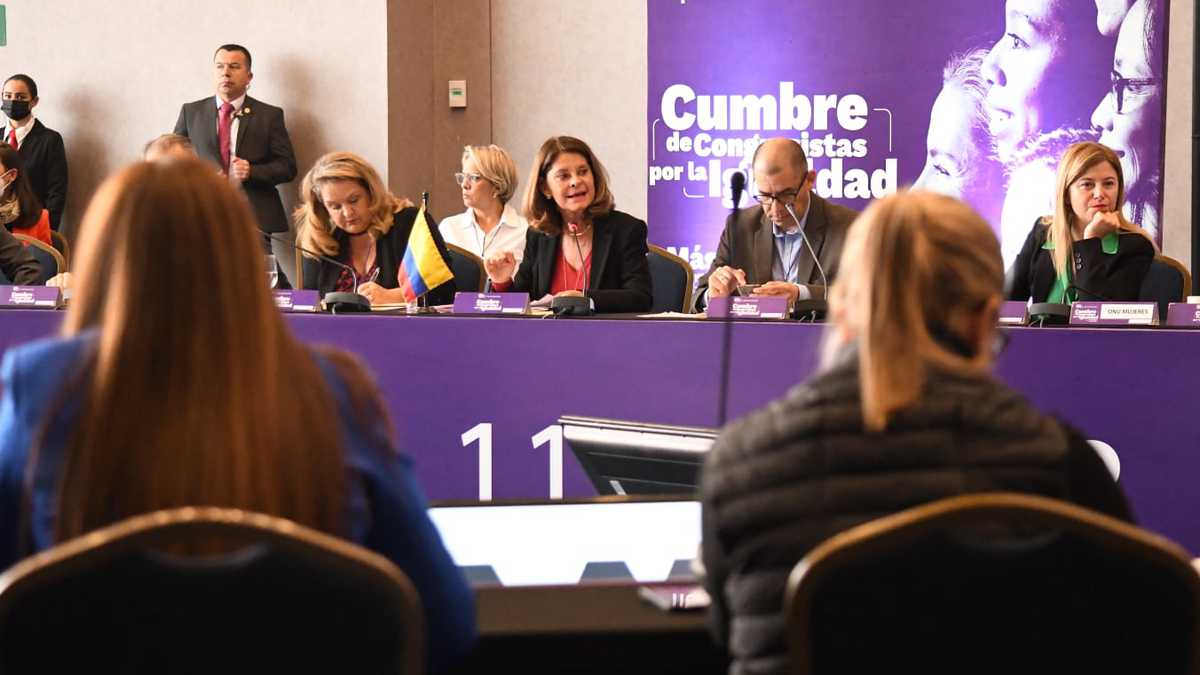 La vicepresidenta de Colombia, Marta Lucía Ramírez, en la Cumbre de Congresistas por la Igualdad.