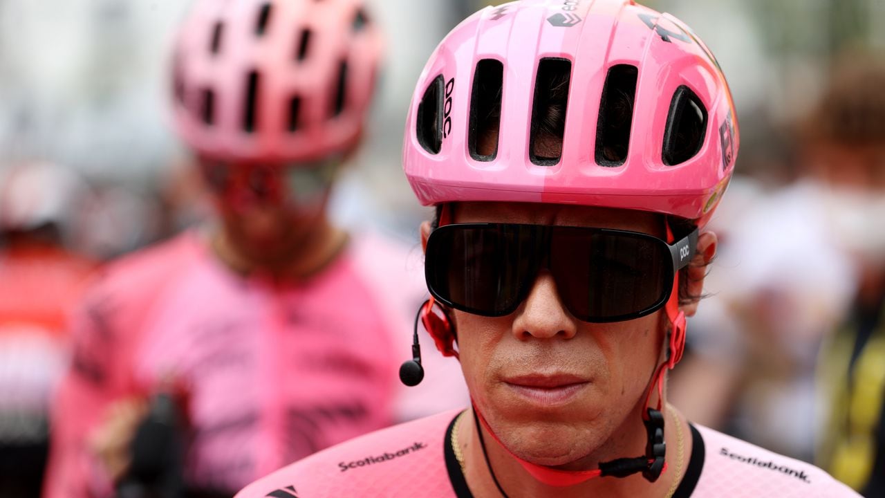DAX, FRANCE - JULY 04: Rigoberto Uran of Colombia and Team EF Education-EasyPost prior to the stage four of the 110th Tour de France 2023 a 181.8km stage from Dax to Nogaro / #UCIWT / on July 04, 2023 in Dax, France. (Photo by Michael Steele/Getty Images)