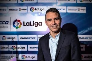Javier Saviola. Rueda de prensa RushBet.com y La Liga.
Bogotá Diciembre 1 de 2021.
Foto: Juan Carlos Sierra-Revista Semana.