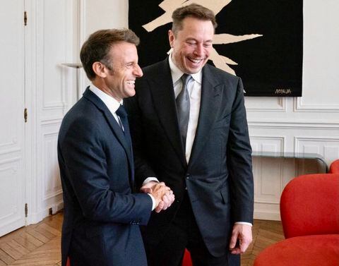 Macron y Elon Musk. Foto: @emmanuelmadron