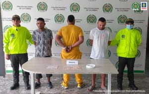 Presuntos integrantes de la banda delictiva Los del Árbol, que operaba en Guacarí, Valle del Cauca.