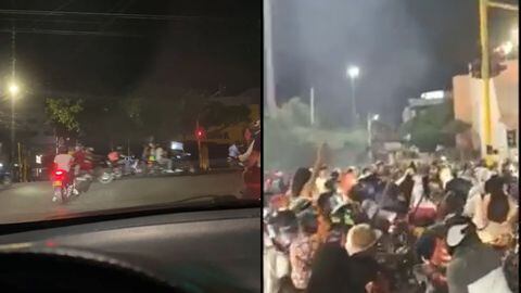 Cientos de motociclistas se tomaron las calles de la ciudad en la noche de Halloween.
