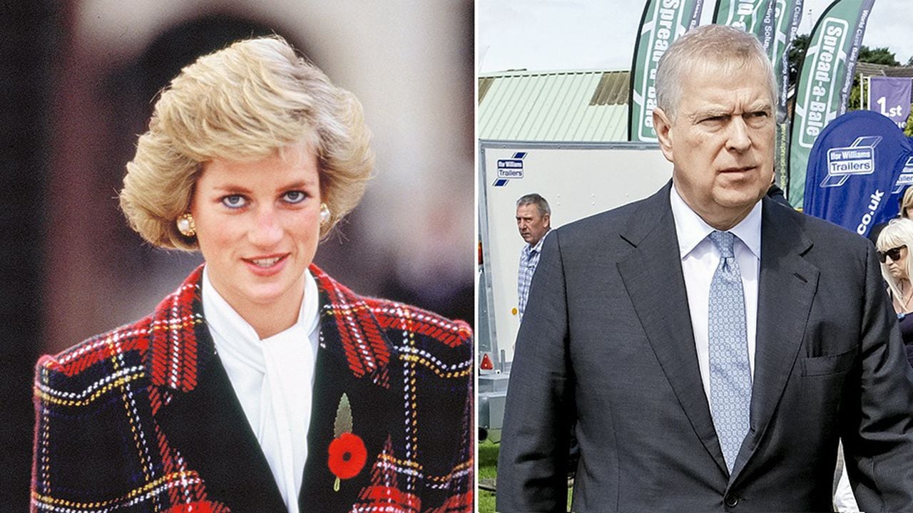 La princesa Diana de Gales junto al príncipe Andrés.
