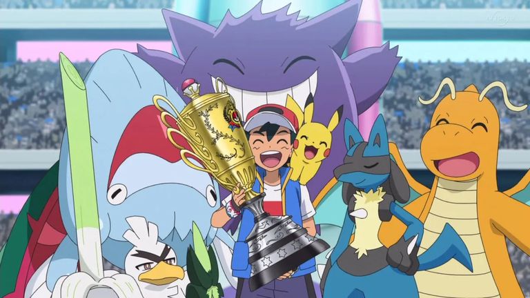 Ash Ketchum se convierte en el mejor maestro Pokémon del mundo.