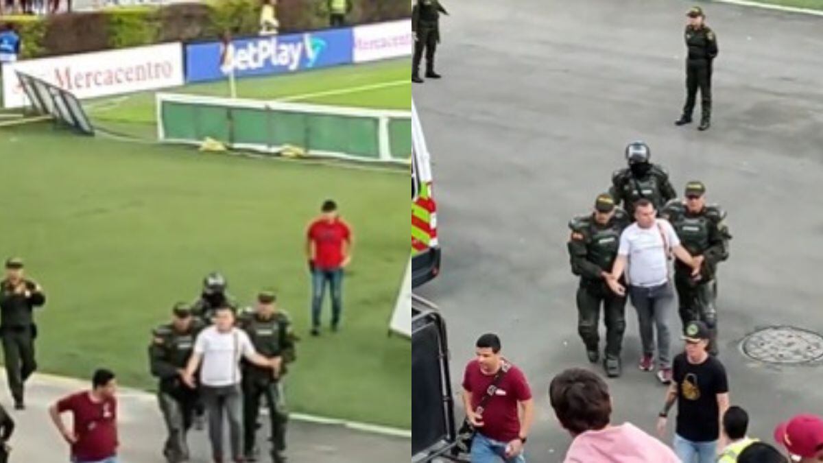 El agresor de Daniel Cataño fue aplaudido por la hinchada del Deportes Tolima Foto: Captura Twitter @azzurromillos