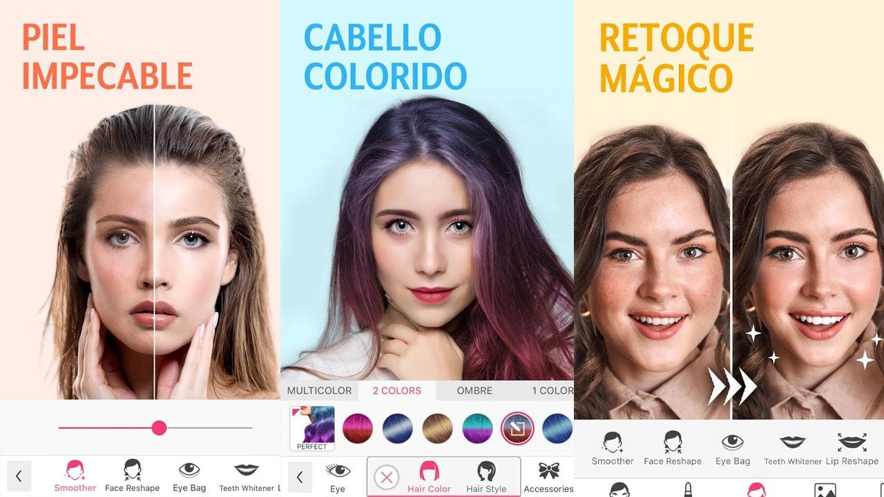 YouCam Makeup es una aplicación que ayuda a probar diferentes estilos de maquillaje desde el teléfono.
