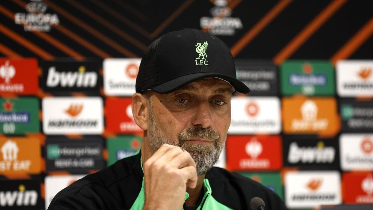 Liverpool manager Jurgen Klopp during a press conference at Anfield, Liverpool. Picture date: Wednesday October 4, 2023. (Photo by Nigel French/PA Images via Getty Images)