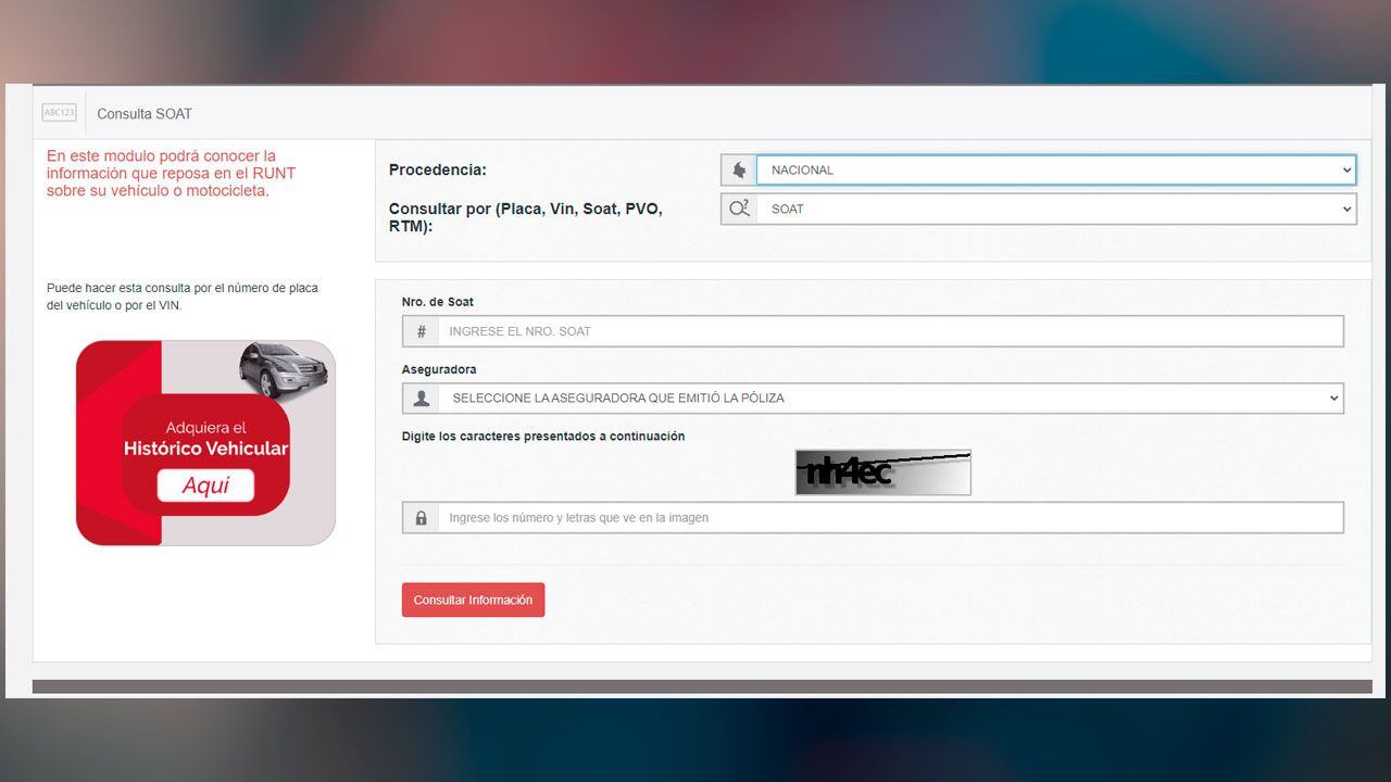Los ciudadanos pueden consultar su SOAT en el RUNT.