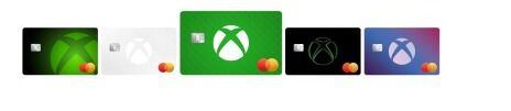 Xbox Mastercard incluye cinco diseños de tarjeta para personalizar.
