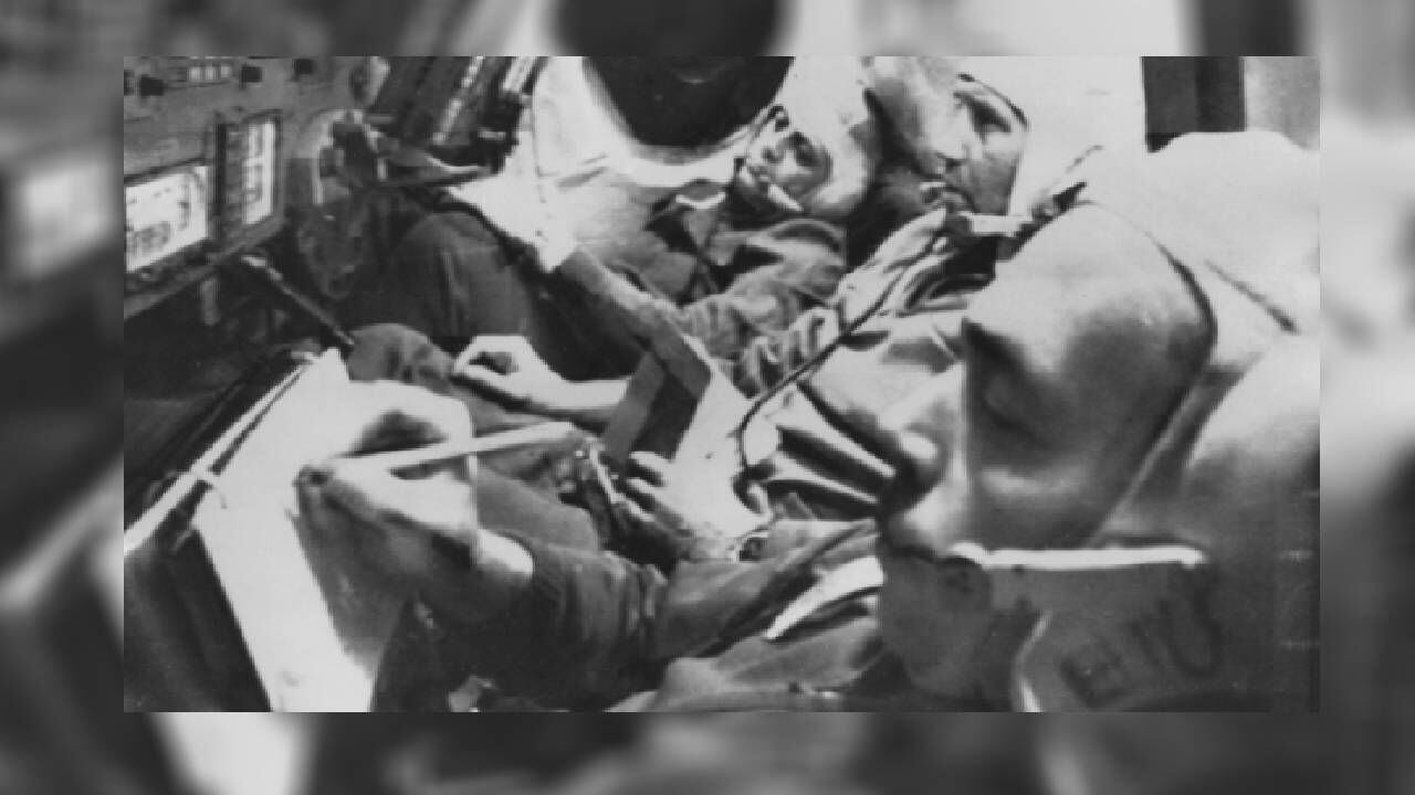 Los cosmonautas rusos Georgi Dobrovolski, Vladislav Volkov y Viktor Patsayev de la misión espacial Soyuz 11, junio de 1971. Los tres hombres murieron durante su regreso a la Tierra. -Foto: Getty Images. / Keystone.
