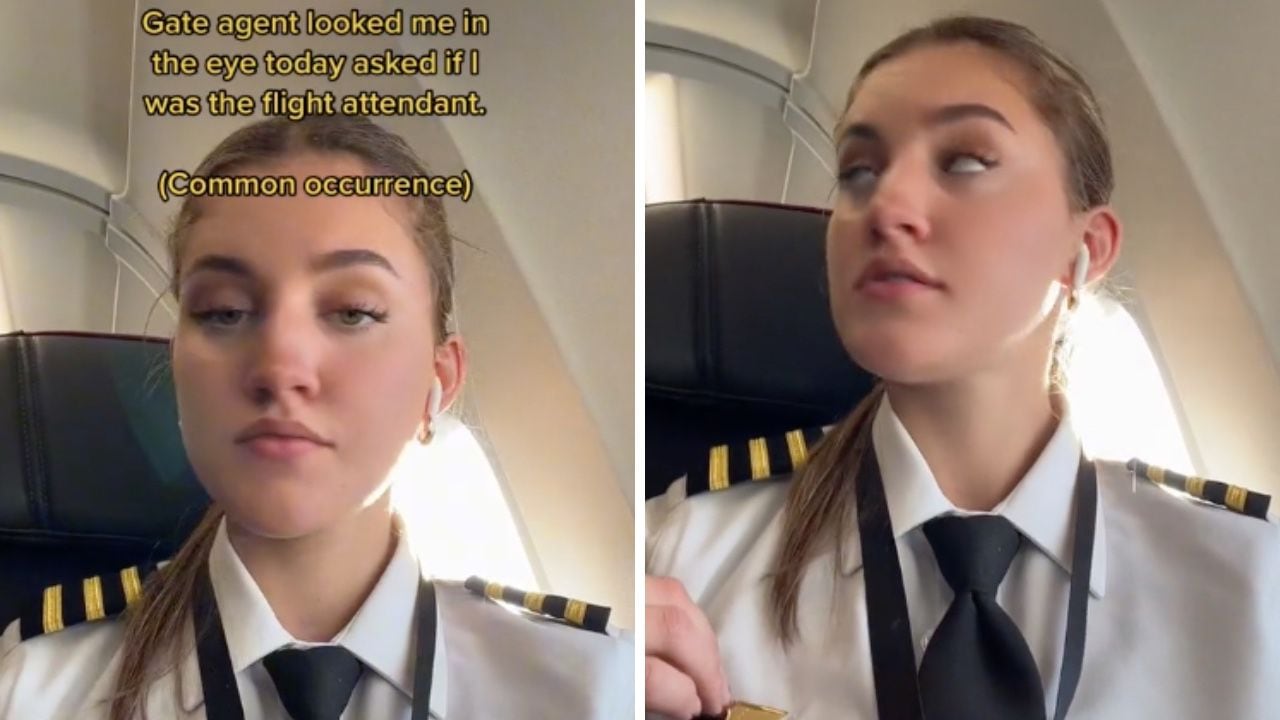 La mujer piloto publicó en su perfil de TikTok la molestia que le causó que la confundieran con una auxiliar de vuelo