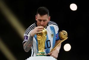 La imagen de Messi antes de recibir la Copa del Mundo en Qatar 2022