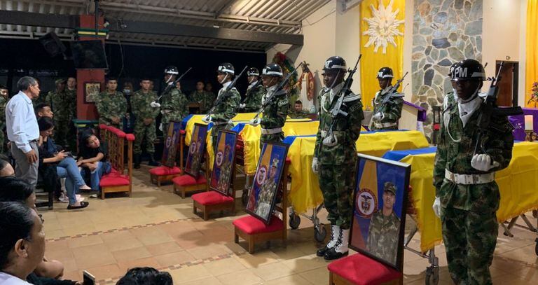 Homenaje a soldados asesinados en Cauca.