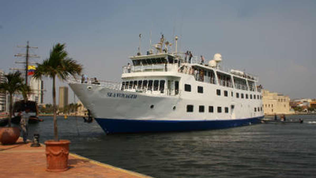 El barco de expedición y aventura Sea Voyager anclado en el muelle de ‘La Bodeguita’ en Cartagena, lugar desde donde parte hacia destinos como el Parque Nacional Tayrona y Archipiélago de San Blas. 
