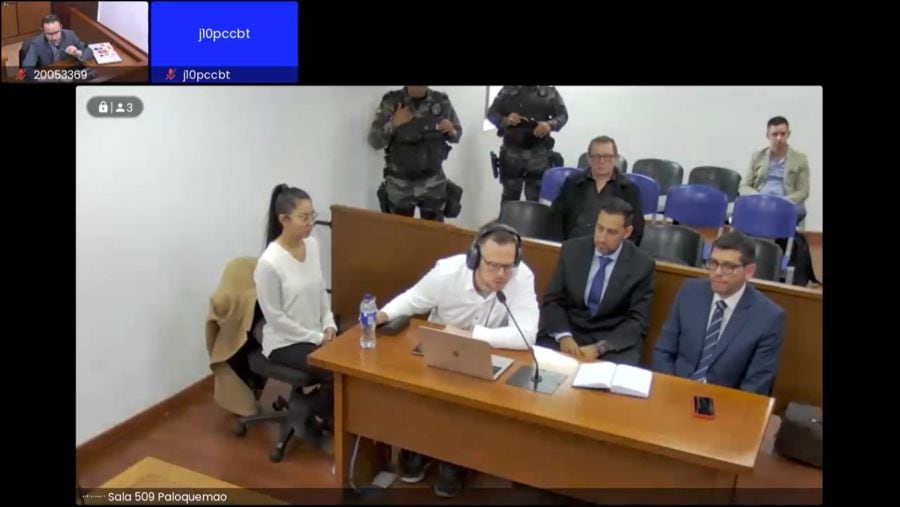 Bogotá. Diciembre 04 de 2023. En el Juzgado 10 Penal del Circuito de Bogotá comienza el juicio contra el estadounidense John Poulos por el feminicidio de la DJ Valentina Trespalacios. (Captura de pantalla de la audiencia)