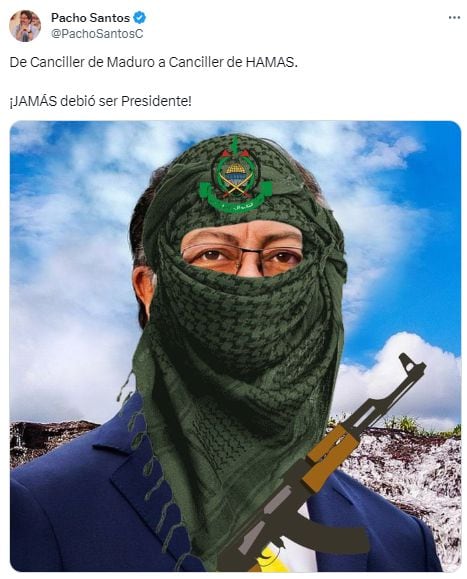 Francisco Santos señaló al presidente Gustavo Petro de ser el "canciller de Hamás".