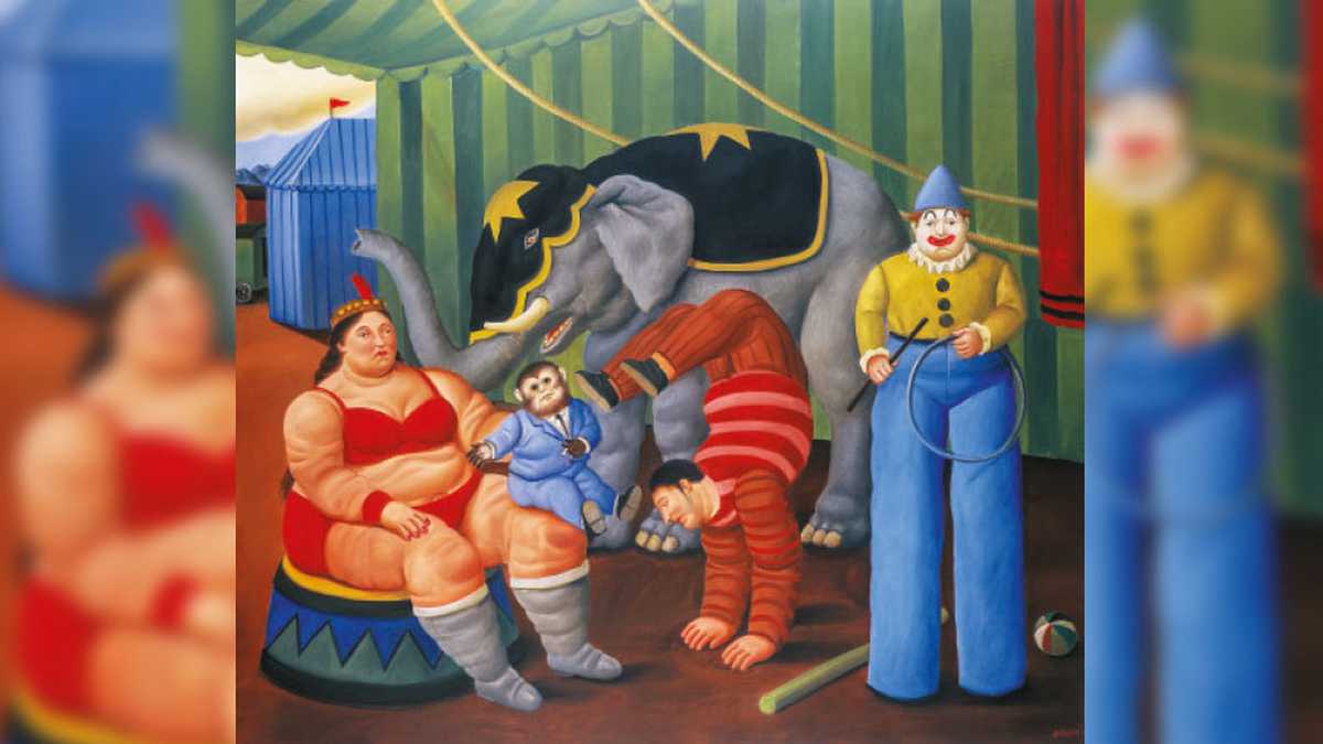 Fernando Botero, 'Gente del circo con elefante', 2007