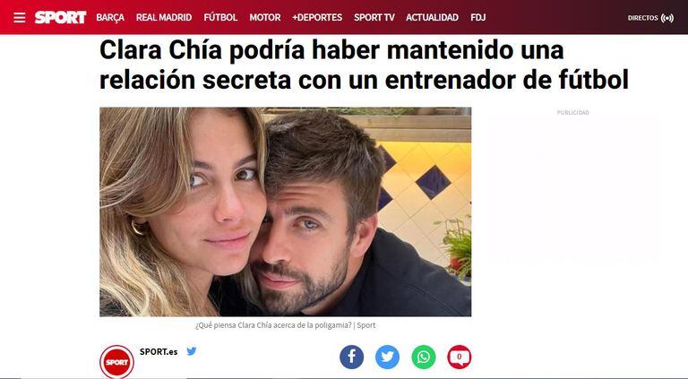 El Diario Sport publicó un articulo sobre Clara Chía y Guardiola