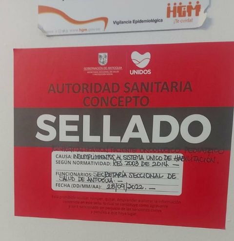 Sellan varios espacios del Hospital General de Medellín por incumplimientos sanitarios