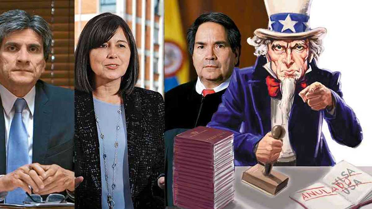 Eyder Patiño (Corte Suprema de Justicia), Diana Fajardo (Corte Constitucional) y Antonio José Lizarazo (Corte Constitucional).