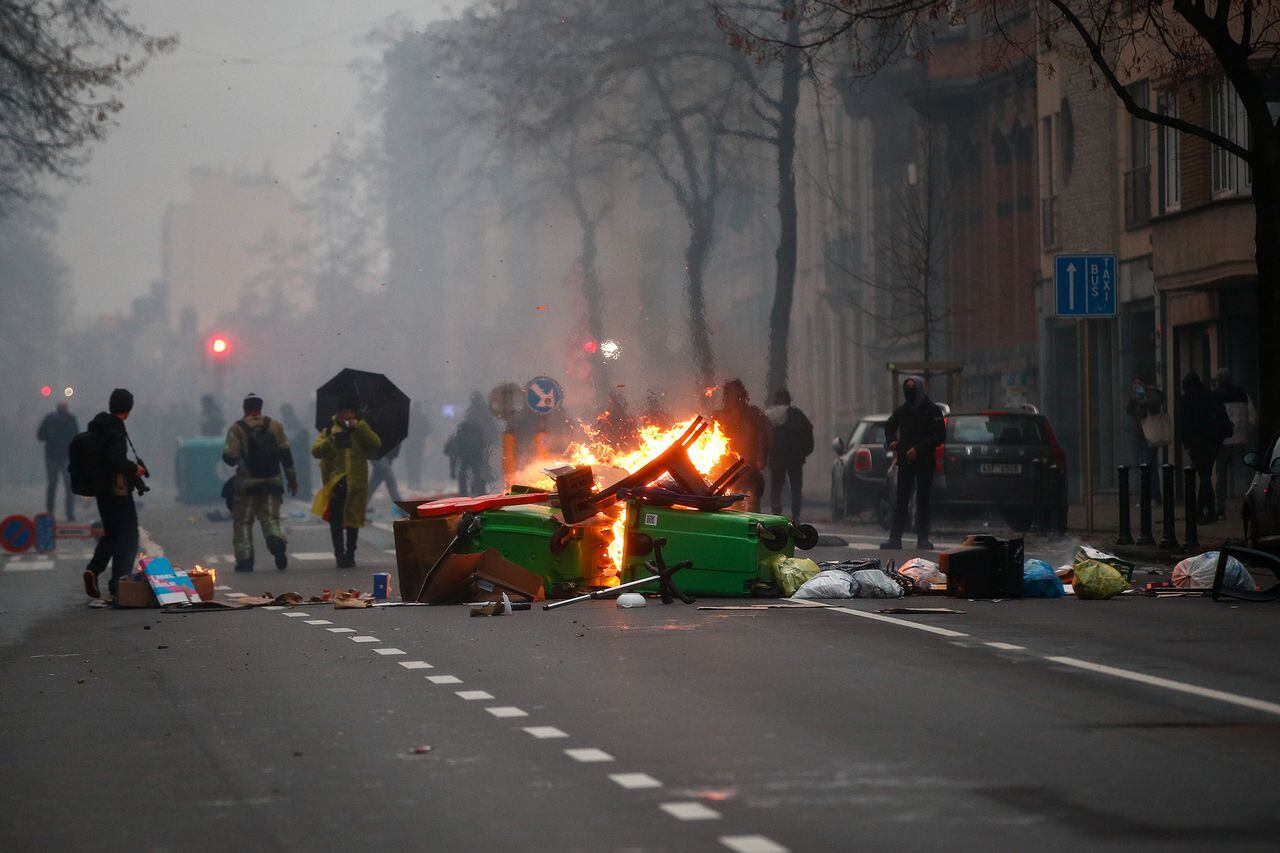 Manifestaciones en Bélgica por restricciones de COVID