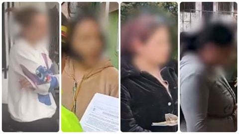 Estas son cuatro de las cinco mujeres capturadas por extorsionar con contenido sexual en Bogotá
