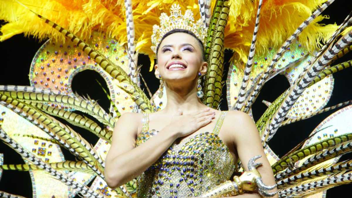 Natalia de Castro cuando fue coronada como reina del Carnaval 2023.