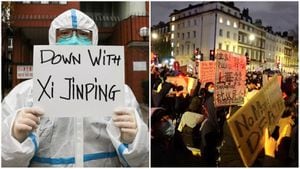 La gente protesta contra las restricciones COVID-19 de China en Toronto y Londres.