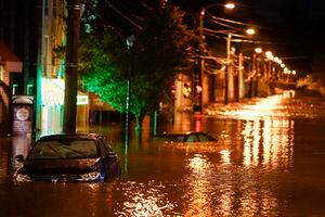 The Manayunk neighborhood in Philadelphia is flooded Thursday, Sept. 2, 2021, in the aftermath of downpours and high winds from the remnants of Hurricane Ida. (AP Photo/Matt Rourke)