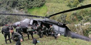 El incidente ocurrió en Antioquia con una aeronave de la Policía Nacional.