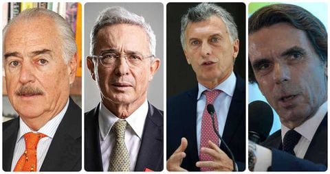 Andrés Pastrana, Álvaro Uribe, Mauricio Macri y José María Aznar