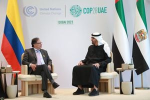 Reunión entre Gustavo Petro y el presidente de Emiratos Árabes Unidos.