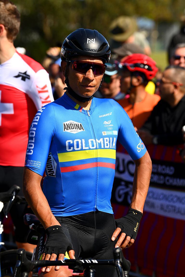 HELENSBURGH, AUSTRALIA - SEPTEMBER 25: Nairo Quintana of Colombia prior to the 95th UCI Road World Championships 2022, Men Elite Road Race a 266,9km race from Helensburgh to Wollongong / #Wollongong2022 / on September 25, 2022 in Helensburgh, Australia. (Photo by Tim de Waele/Getty Images)