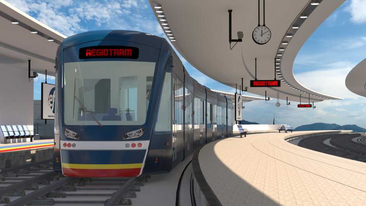 Está previsto que para el año 2026 sea estrenado el Regiotram de Occidente, el primer tren eléctrico del país. Foto: Ministerio de Transporte.
