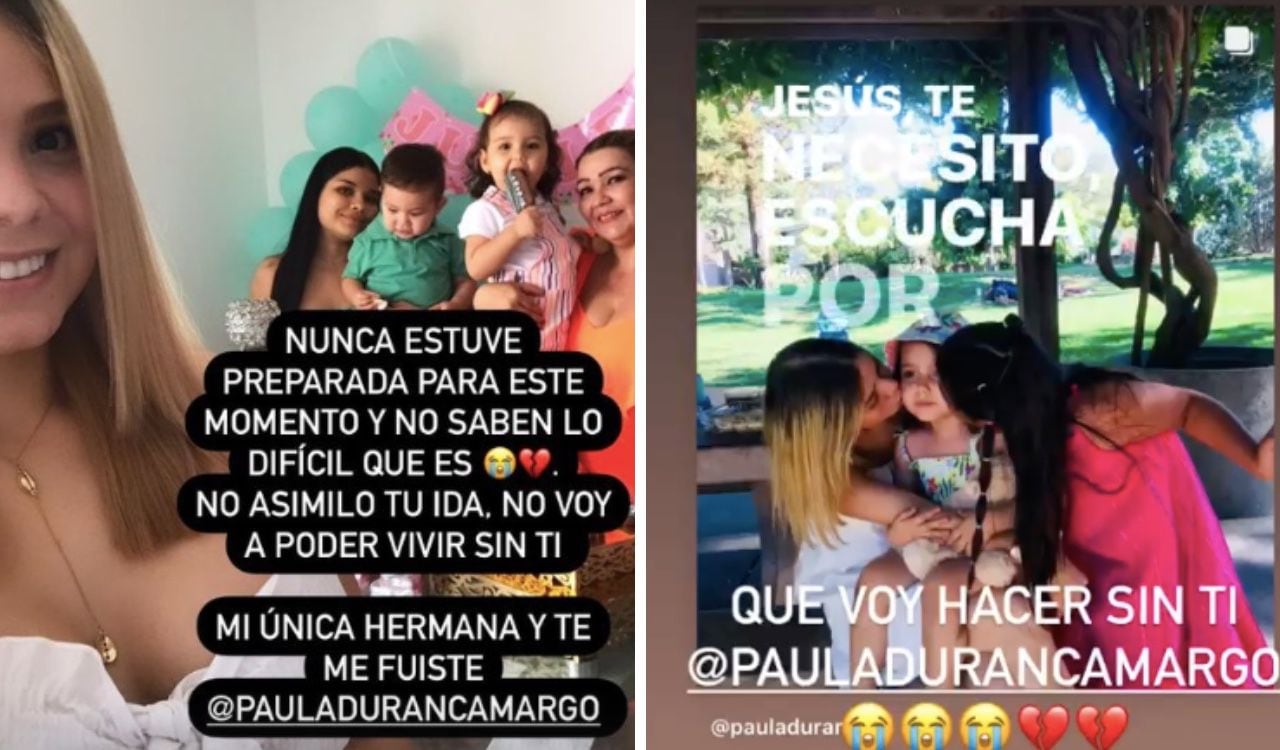 Su hermana Alejandra Durán hizo emotivos videos en Instagram para despedir a Paula