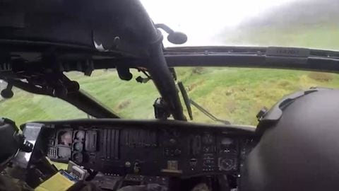 Momento exacto de ataque a disparos a helicóptero del Ejército en Cauca.