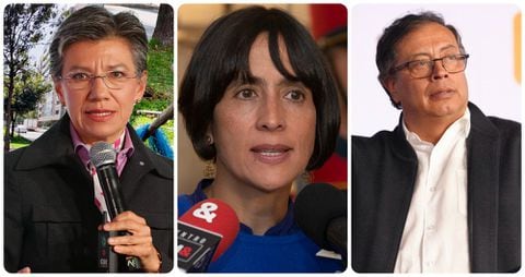 Claudia López, Susana Muhamad y Gustavo Petro.