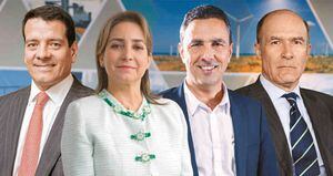 De izquierda a derecha: Felipe Bayón, presidente de Ecopetrol; Astrid Arbeláez, presidente del GEB; Jorge Londoño, gerente de EPM, y Bernardo Vargas, presidente de ISA.