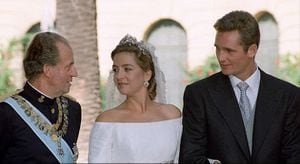 El rey Juan Carlos de España en la boda de Iñaki Urdangarín y la infanta Cristina.